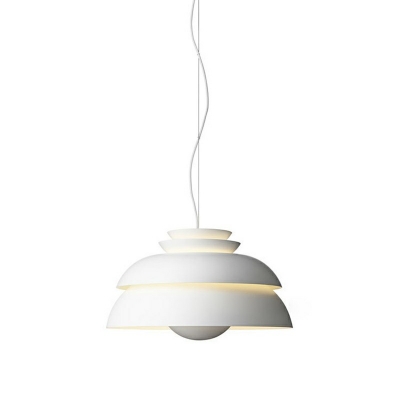 Modern White Pendant Light Aluminum Alloy Layers Design Lamp Hanging Lights for Cafe Shop