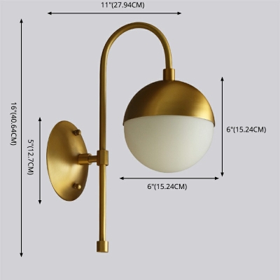 Nordic Simplicity Milk Glass Global Gold Wall Sconces 6
