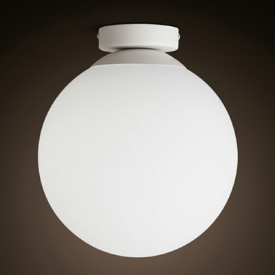Simplicity Globe Ceiling Flush Mount Light White Glass LED Close to Ceiling Lamp for Hallway
