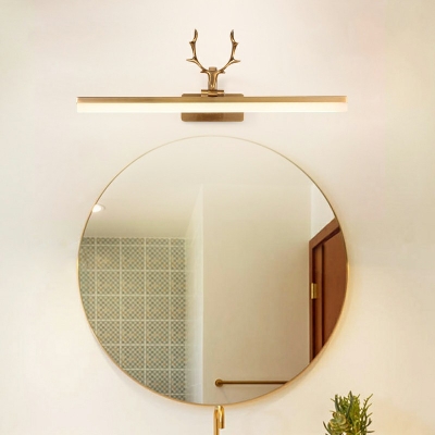 Acrylic Shade Modern LED Vanity Mirror Light Bathroom Golden Antlers Vanity Sconce Lights