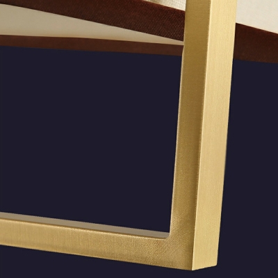 Beige Fabric Pendant Modern Single Light Living Room Detail Suspension Lighting in Gold