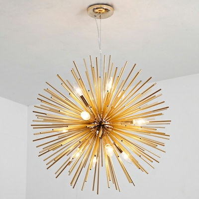 Dandelion Crystal Pendant Golden Home Decoration Lighting Fixture for Dining Room