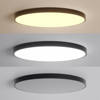 Disc Arcylic Ceiling Lighting Nordic Style Metal LED Flush Lamp for Study Room