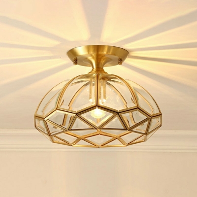 Kitchen Ceiling Lighting Antique Clear Glass Single Head Brass 12