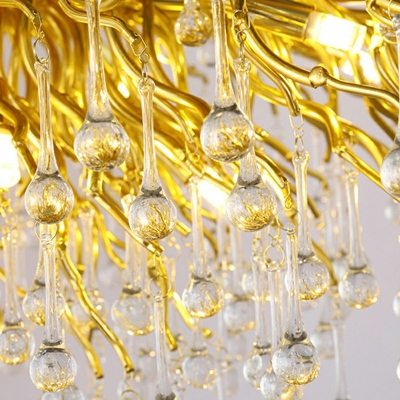 Modern Globe Pendant Light Golden LED Firework Chandelier for Bar Cafe Stores Restaurant