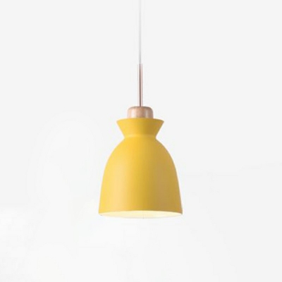 Single Light Hanging Pendant Lamp Macaron Aluminum Shade Drop Light for Dining Room Kitchen