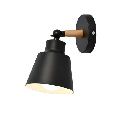 Single-Light Macaron Colour Nordic Cone Iron Wall Sconce for Bedroom