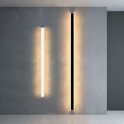 Elongated Bar Shaped Wall Light Kit 1 Inch Height Minimalistic Acrylic LED Sconce Lamp in Warm Light