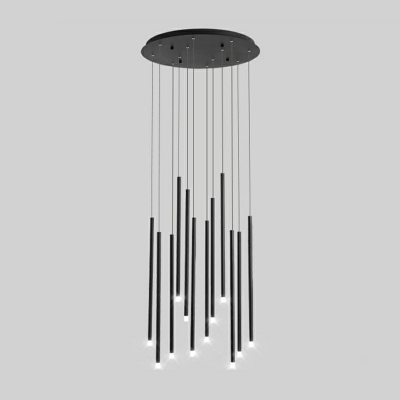 Metal Strip Hanging Light Modernism Pendant Lamp with 98.5 Inchs Height Adjustable Cord for Living Room
