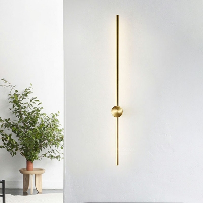 Minimalist Golden Wall Sconce 6.5 Inchs Wide LED Wrought Iron Wall Lamp for Living Room Corridor in 3 Colors Light