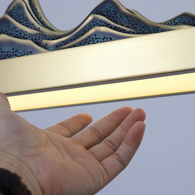 Modern Gold Metal Pendant Light Linear Ceiling Fixture 7