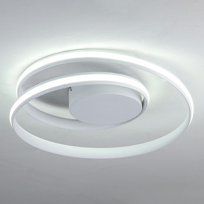 Modern Style Linear Round Flush Mount Ceiling Light Bedroom Acrylic LED Lighting