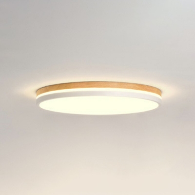 Nordic Circle Flush Ceiling Light Metal Bedroom Arcylic Shade LED Flushmount Lighting in White Light