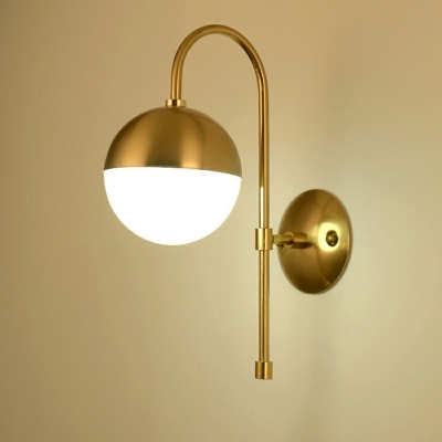Nordic Simplicity Milk Glass Global Gold Wall Sconces 6