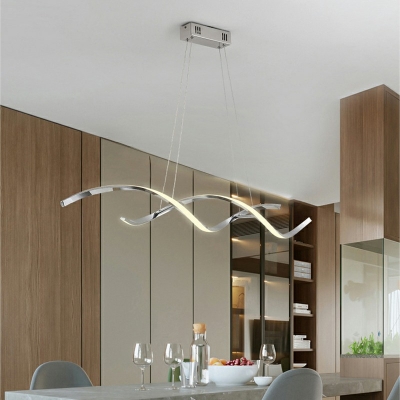 2 Lights Twisted Chandelier Light Minimalism Acrylic LED 6 Inchs Height Indoor Pendant Light for Kitchen