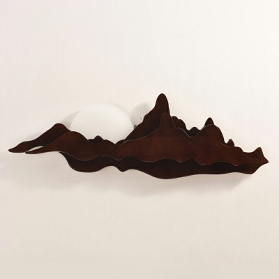 Asian Style Sunrise Mountain Shape Wall Lamp Acrylic Lampshade Wall Mounted Lights for Bedroom