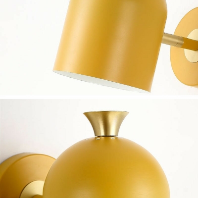 Macaron Style Dome Wall Light 1 Light Iron Wall Lamp 8 Inchs Height for Child Bedroom