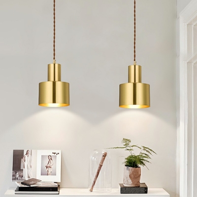 Metal Grenade Adjustable Ceiling Pendant Post-Modern Single Hanging Light Fixture in Gold