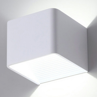 Modern Simplicity Square Wall Lamp 1 Light Wall Mounted Plug in Lights for Bedroom