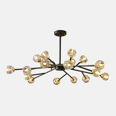 Nordic Style Sputnik Chandelier Clear K9 Crystal Pendant Light for Living Room Dining Room