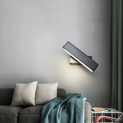 Rotatable Rectangle Wall Mount Reading Light Modern 2 Inchs Height Arcylic Indoor Wall Sconce Light for Bedroom