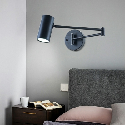 Single Light Postmodern Sconce Light 9.5 Inchs Wide Fixture Simple Swing Arm Indoor Wall Lighting