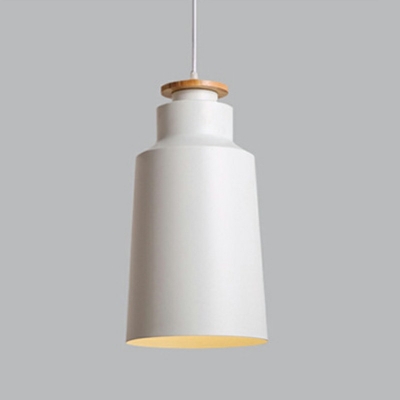Barn Pendant Lamp Designers Style Macaron Iron 1 Bulb Hanging Light for Children Room