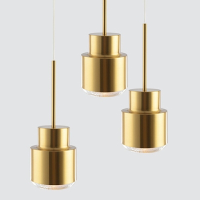 Hand Grenade Suspended Light 5 Inchs Wide Designers Style Metal 1 Light Hanging Light in Gold
