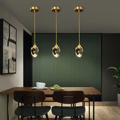 Modern Style LED Crystal Chandelier Copper Hanging Light for Living Room