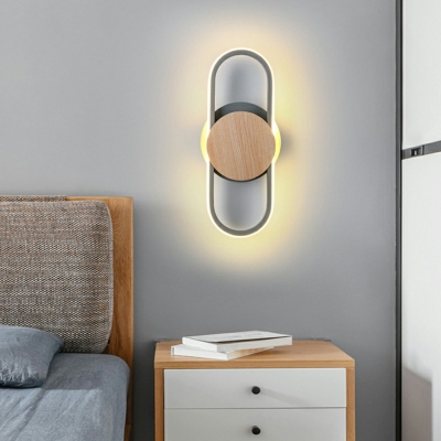 Oval Frame Wall Lighting 2.5 Inchs Height Modernism LED Bedside Wall Mount Light Fixture