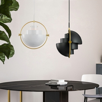 Single-Light Metal Pendant Light Modern Deformation Ball Personalized Decorative Chandelier for Bedroom