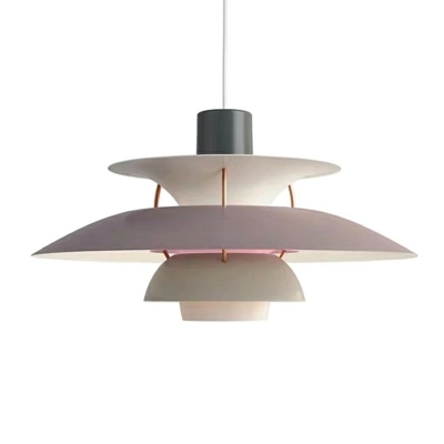1 Light Aluminum lampshade Hanging Lantern Nordic Style Adjustable Boom Pendant for Living Room