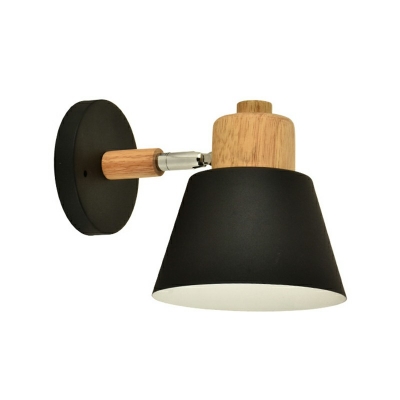 1 Light Barrel Wall Light Simple Style Metal Rotatable 7 Inchs Height Sconce Light with Macaron Color for Bedroom