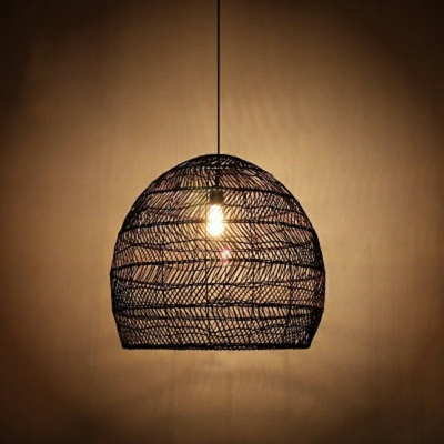Curved Pendant Light Chinese Bamboo 1 Bulb Ceiling Suspension Lamp for restaurant Bar