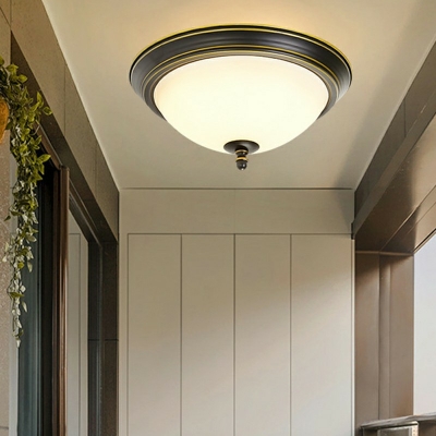 Dome Shape Flush Mont Light 3 Colors Light Vintage Style Overhead Light for Dining Room Foyer