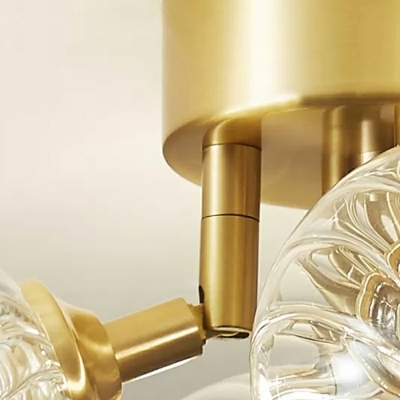Modern Globe Flush Mount Ceiling Lighting Fixture Glass Flushmount Light in Gold
