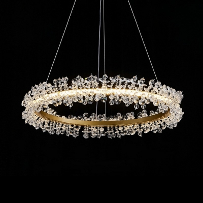 Modern LED Chandeliers Gold Beveled K9 Crystal Pendant Lamp for Indoor Room