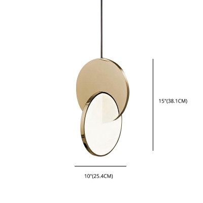 Postmodern Studio Round Shade Pendant Metal Crossed LED Hanging Lamp in 3 Colors Light