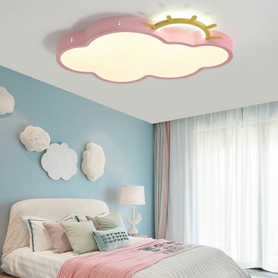 Cloud Ceiling Light  LED Light 15 Inchs Wide  Acrylic Shade Flush Mount Ceiling Light for Children Bedroom