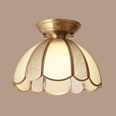 Colonialist Brass Bowl Close to Ceiling Lighting Bowl Shade Flush Mount Lighting for Hallway