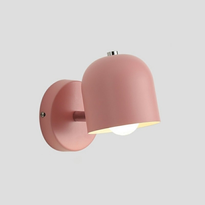 Dome Kids Bedroom Wall Light Kit Metal 1-Light 7 Inchs Wide Macaron Rotating Wall Mount Lamp