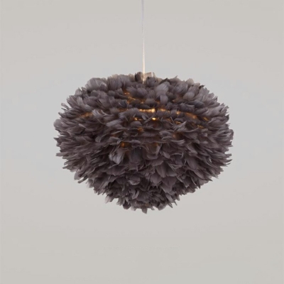 Feather Ball Shade Pendant Nordic Living Room Hanging Lamp with 47 Inchs Height Adjustable Cord