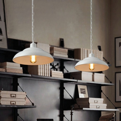 Industrial Barn Hanging Ceiling Light Single Light Distressed Metal Pendant Lighting with 39 Inchs Height Adjustable Chain