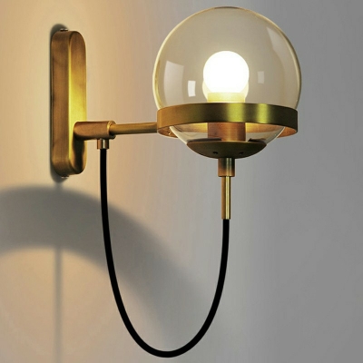 Industrial Iron Wall Light 9 Inchs Height 1 Light Wall Suspender Globe Shade for Warehouse Barn