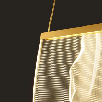 Irregular Pendant Lamp Modernism Acrylic Shade Multiple Hanging Light for Stairway in Gold