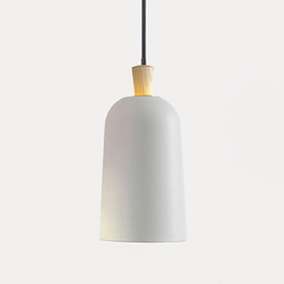 Macaron Bucket Shade Hanging Light 1 Light Aluminum Ceiling Pendant for Dining Room