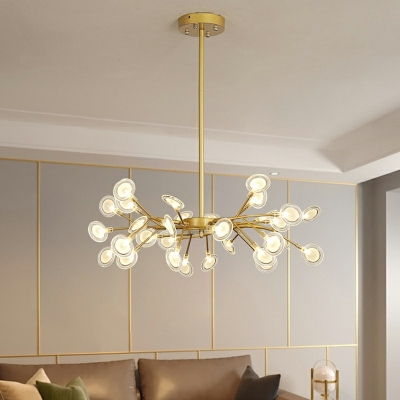 Metal Twig Ceiling Pendant Living Room with 23.5 Inchs Height Ajustable Cord Creative Modern Chandelier
