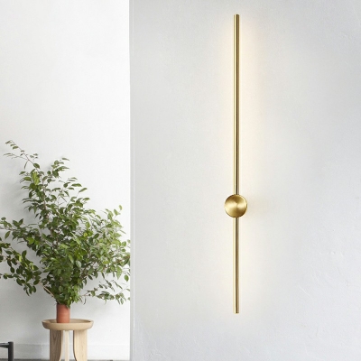 Minimalist Golden Wall Sconce 6.5 Inchs Wide LED Wrought Iron Wall Lamp for Living Room Corridor in 3 Colors Light