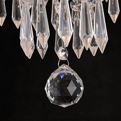 Raindrop Ceilling Light Contemporary Crystal LED Flush Mount Ceiling Lamp in Chrome