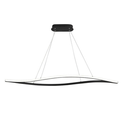 Twisted Line Pendant Light Simplicity Metal Office Coffee Bar LED Island Lamp with Arcylic Shade